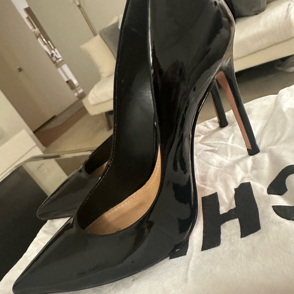 SCHUTZ Shiny Black Stiletto Heels